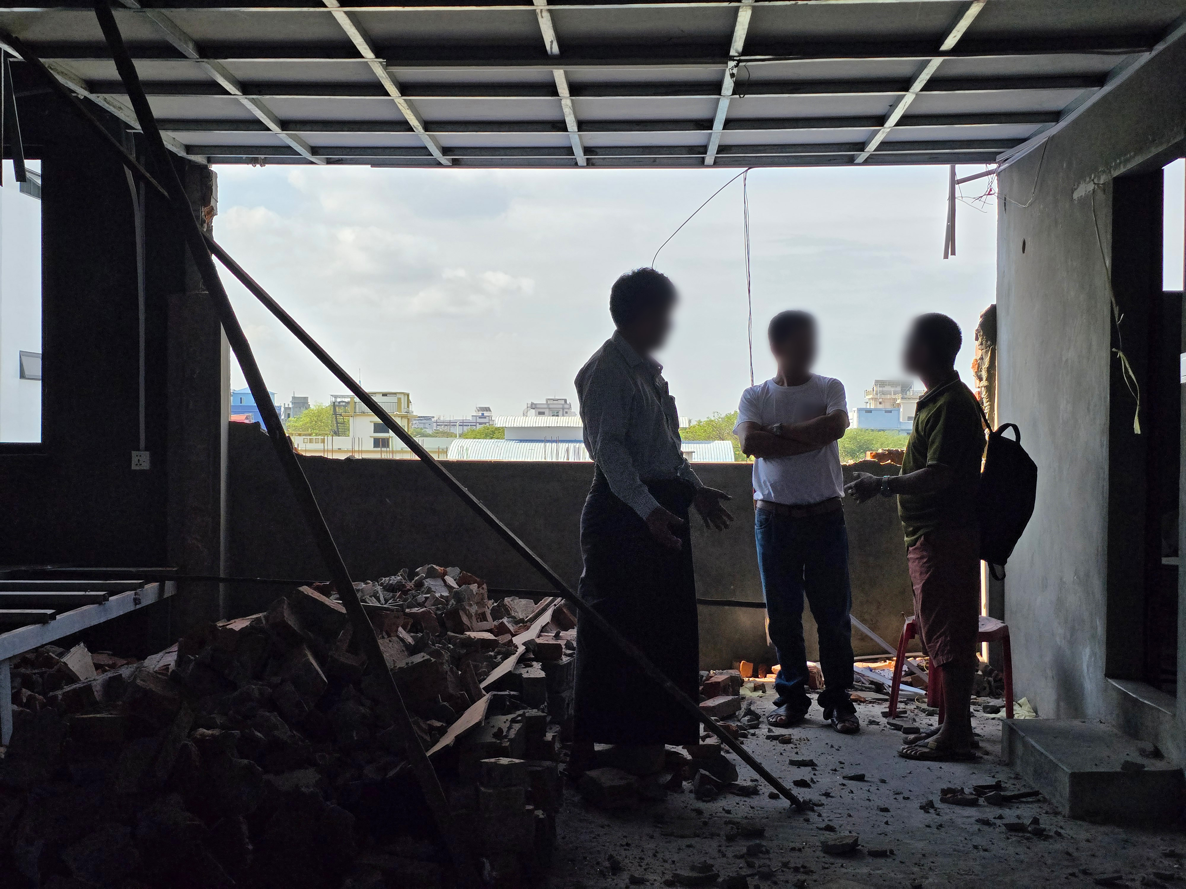 Earthquake damage to a church in Myanmar
