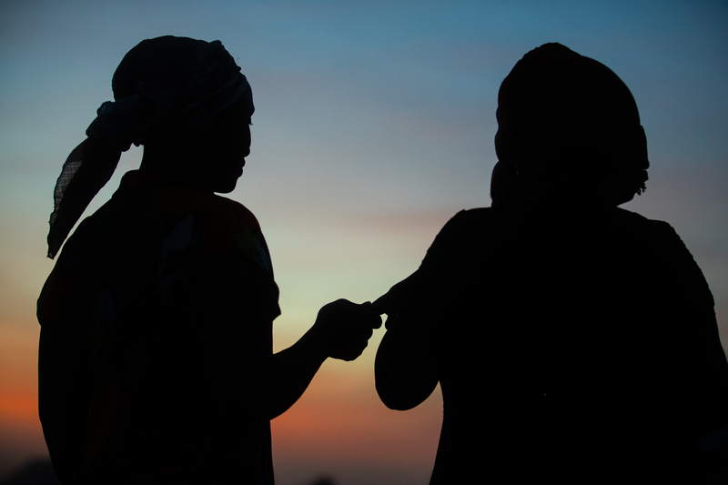 Silhouette of Rifkatu and her husband